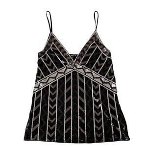 EXPRESS Women’s V-Neck Black Sequin Cami